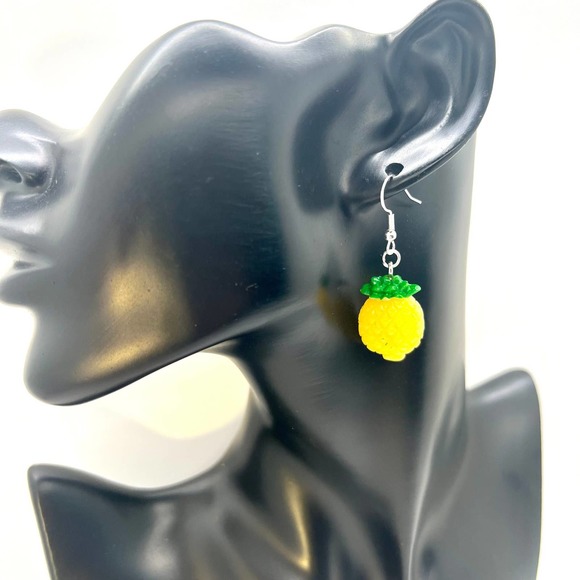 Pineapple Earrings - Fruit Earrings - Food Earrings - Snack Earrings - Picture 8 of 8